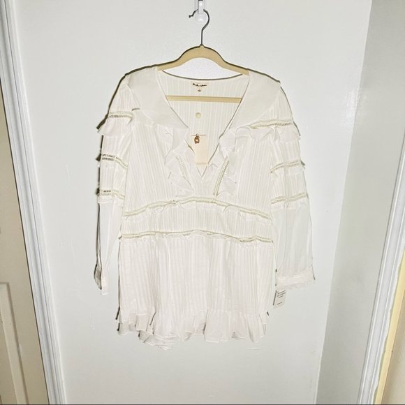 NWT For Love and Lemons Ziggy Pintuck Dress in White - Picture 3 of 8